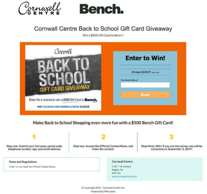 Cornwall Centre Gift Card Benefits and psychology of giveaways