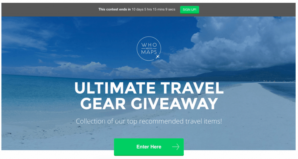 Giveaway Landing Page